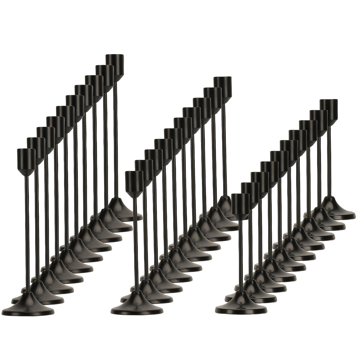 Metal Cone Candle Holders 30-Pack ¨C Elegant Taper Candle Holder Set for Christmas, Halloween, Weddings & Parties ¨C Polished Finish Tabletop Decor for Home, Hotel & Events