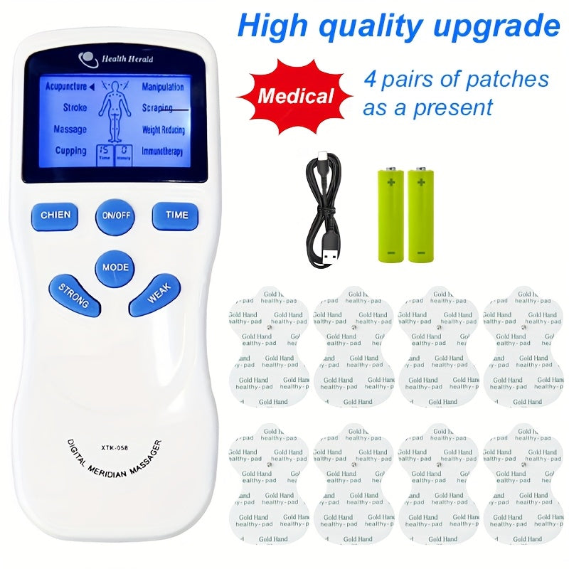 TENS EMS Dual Channel Muscle Stimulator Massager ¨C 8 Electrodes for Back, Shoulder & Knee Pain Relief, Muscle Recovery, Portable Electric Pulse Therapy Device