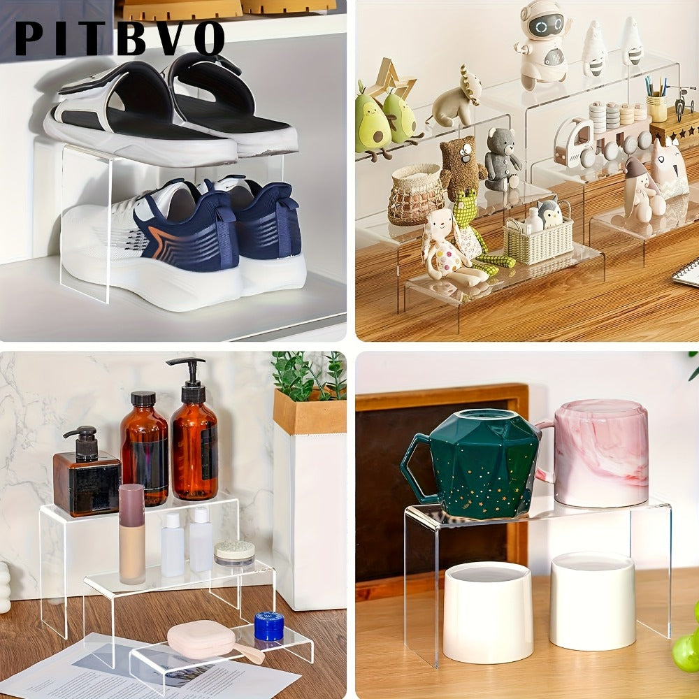 Acrylic Display Risers Clear Transparent Stands for Funko Pop Figures, Cupcakes, Jewelry, Perfume Bottles ¨C Multi-Size Display Shelf Organizer for Home, Store & Craft Show ¨C 10 or 20 Piece Set Large Size