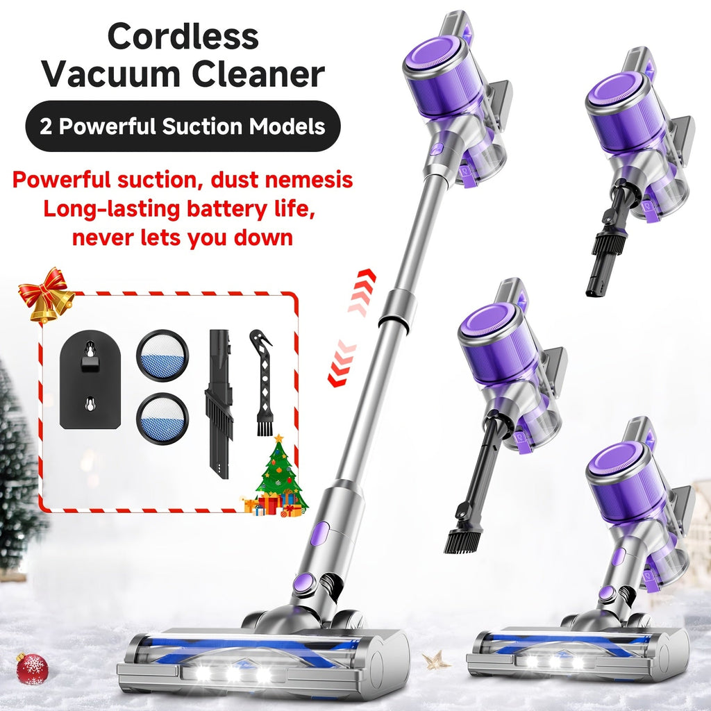 Cordless Stick Vacuum Cleaner 70KPa Brushless Motor 45-Min Runtime Lightweight for Pet Hair Carpet Hard Floor Dust with Cord & Cordless Modes