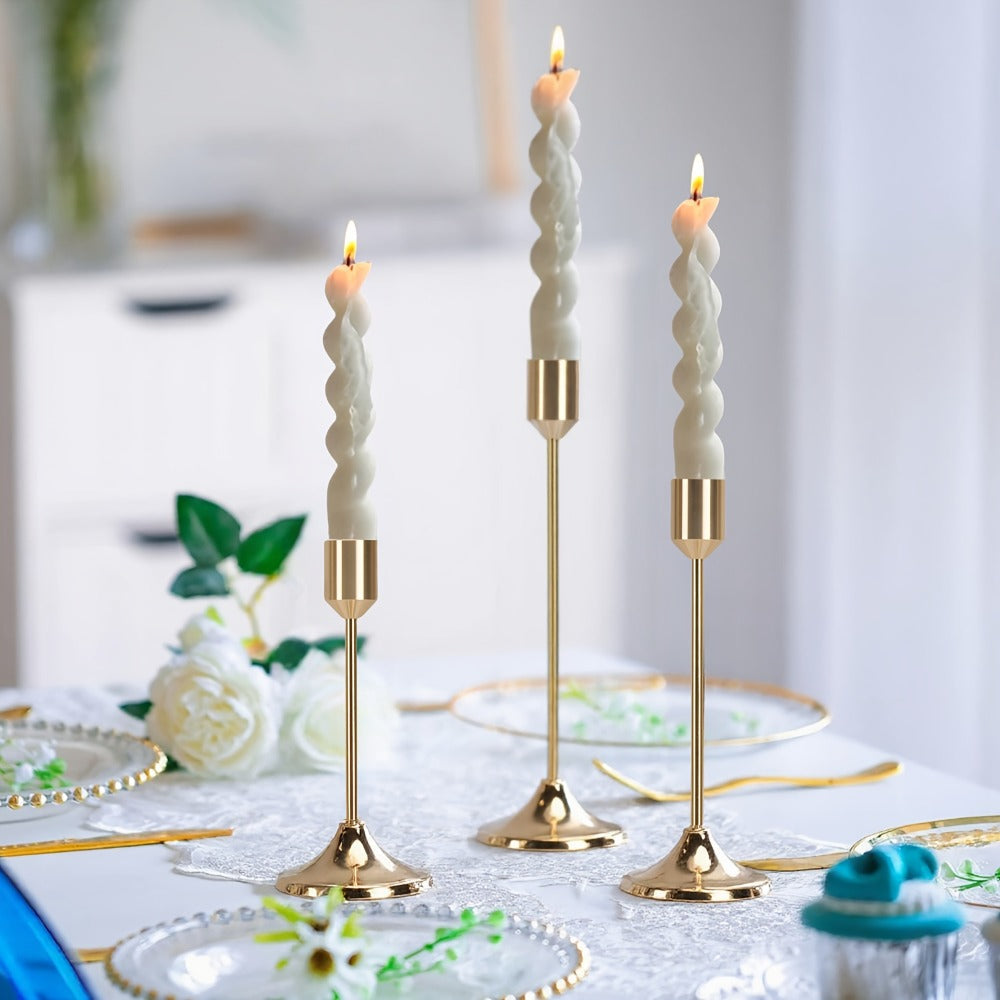 Metal Cone Candle Holders 30-Pack ¨C Elegant Taper Candle Holder Set for Christmas, Halloween, Weddings & Parties ¨C Polished Finish Tabletop Decor for Home, Hotel & Events
