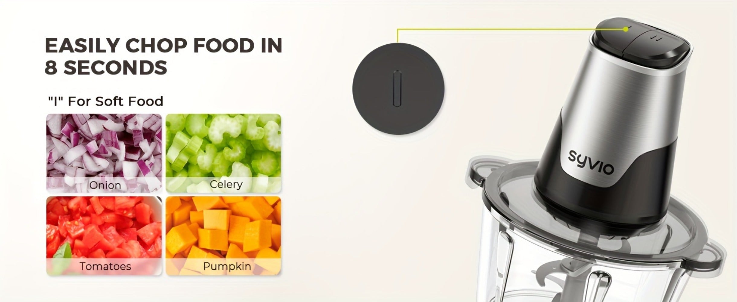 Mini Food Processor 450W with 2 Bowls ¨C Electric Food Chopper, 4 Bi-Level Blades, Meat Grinder for Baby Food, Meat, Onion & Vegetables, 2 Speed