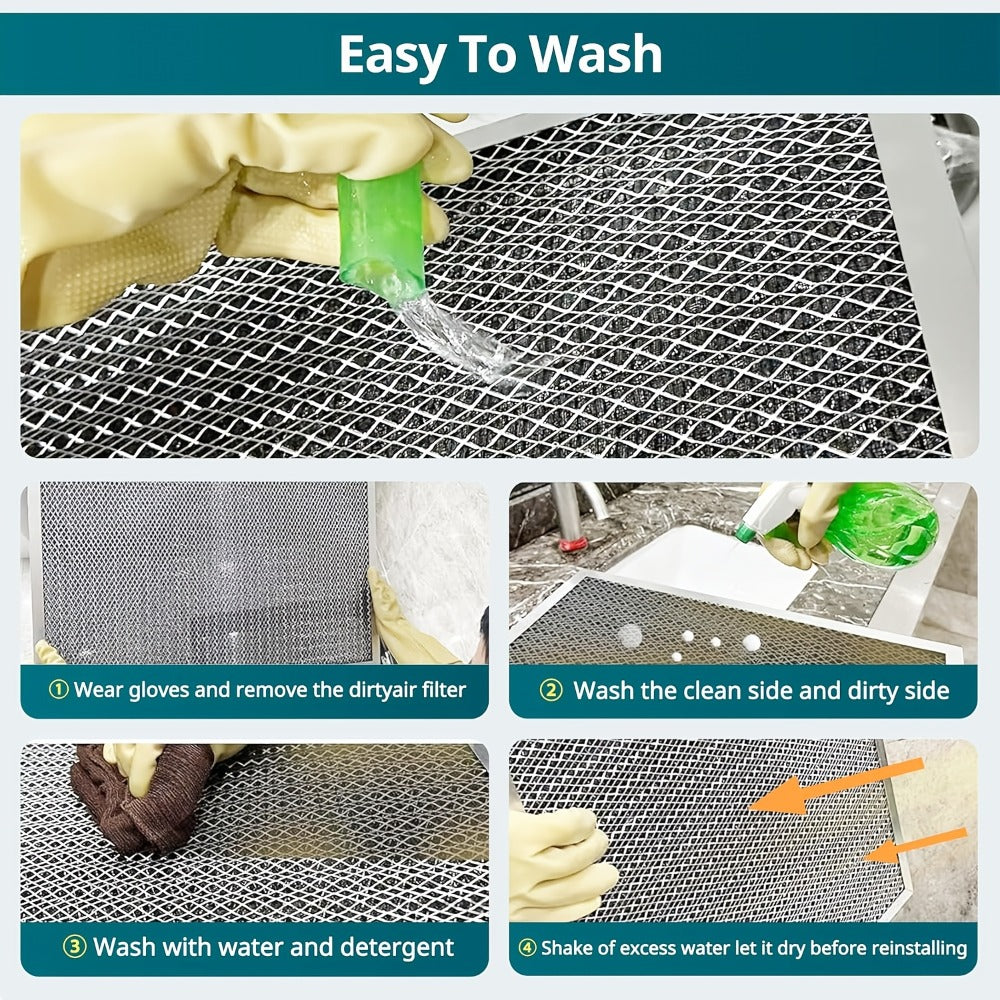 Washable Reusable Electrostatic HVAC Air Filter MERV 8, Permanent AC Furnace Filter with Static Electricity Filtration, Easy Install, Improves Airflow and Indoor Air Quality, Multiple Sizes