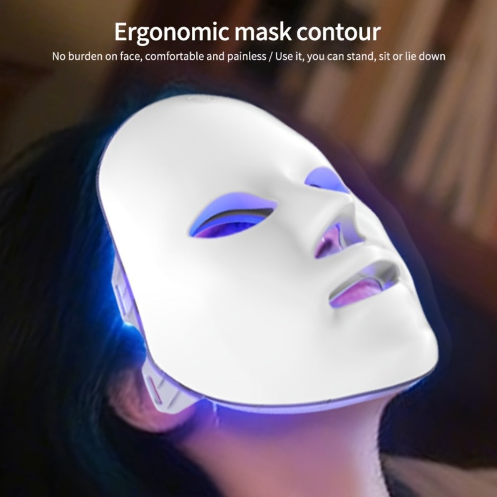 Portable 7-Color LED Facial Mask Device ¨C USB Rechargeable Home Beauty Skincare Tool for Face Care, Anti-Aging & Acne, Perfect Gift for Girlfriend & Valentine's Day