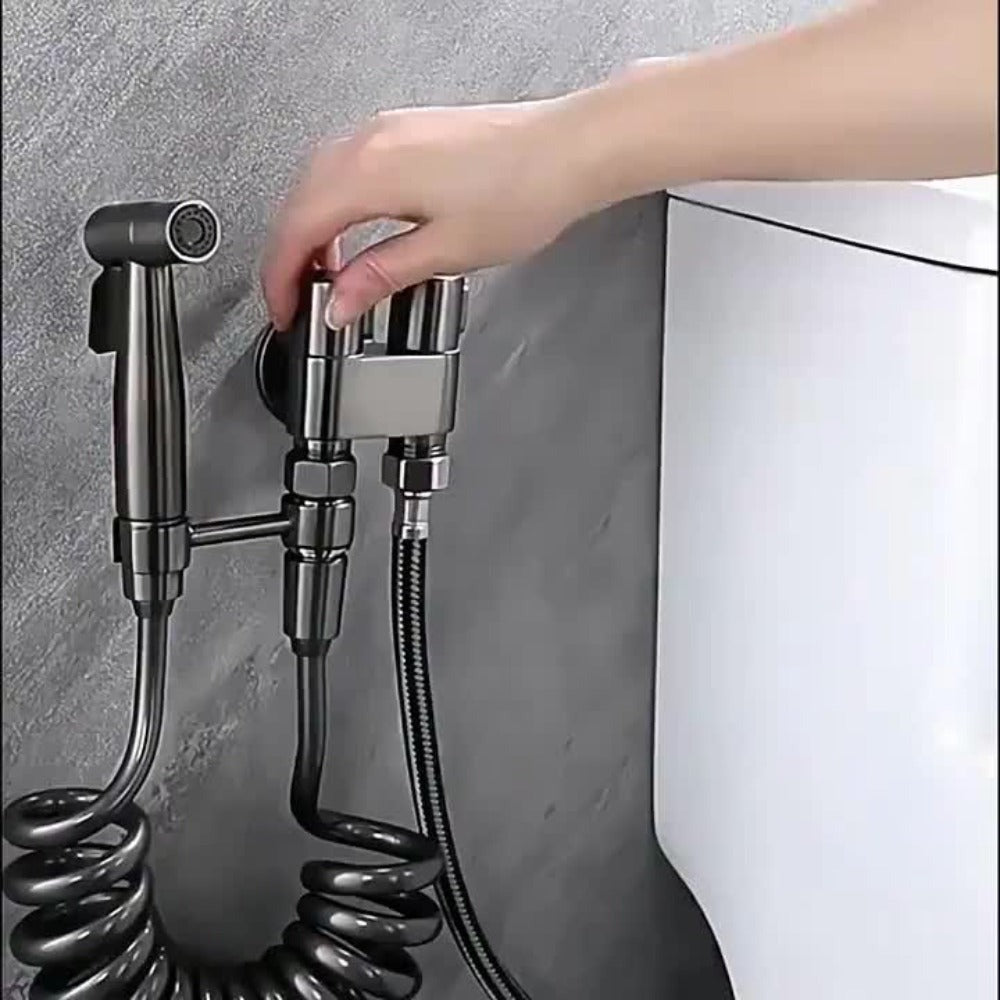 Handheld Bidet Sprayer Kit 6-Piece Wall Mounted Toilet Sprayer Set with Hose & Holder - Adjustable Pressure, Self-Cleaning Personal Hygiene Sprayer for Bathroom, Pet Shower & Toilet Cleaning