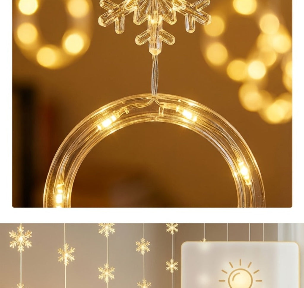 Mini LED String Lights Christmas Snowflake & Star Tree Shapes, 10-Pack USB Powered Fairy Lights 118 Inch, Indoor Holiday Decoration for Bedroom Window Curtain Wall Door Living Room Party Decor