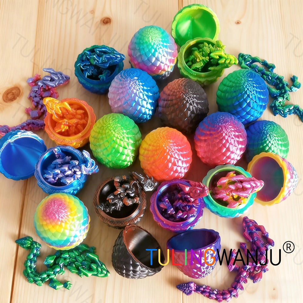 Dragon Egg Decorative Sculpture Set 40-Piece ¨C 20 Mini Dragons & 20 Dragon Eggs Figurines, 4.92¡± Dragons & 2.2¡± Eggs, Fantasy Home Decor for Office, Living Room, Holiday Party & Collectors Gift