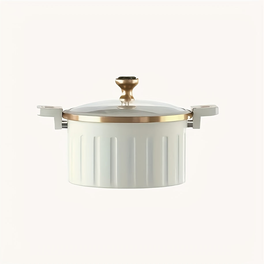 Cast Iron Enamel Dutch Oven 2.64 Gallon with Lock Cover ¨C Non-Stick Heavy-Duty Saucepan Leak-Proof Cooker | Strong Legs Round Handle | Elegant Blue & White Enameled Cast Iron Pot for Home Kitchen