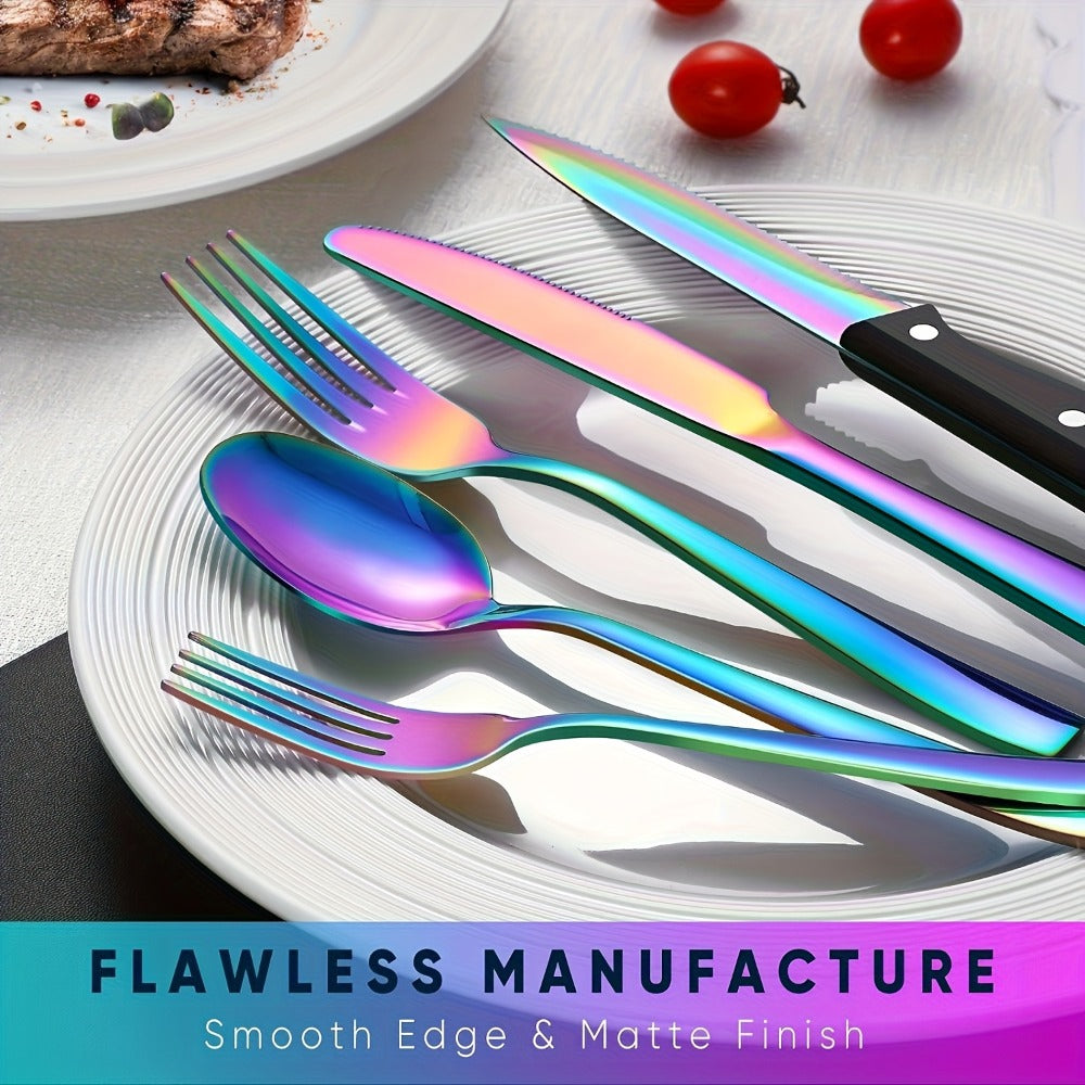 Stainless Steel Flatware Set, Mirror-Polished Cutlery Set for Home & Hotel, Gift Box Included, Dishwasher Safe Silverware for Parties, Weddings & Banquets
