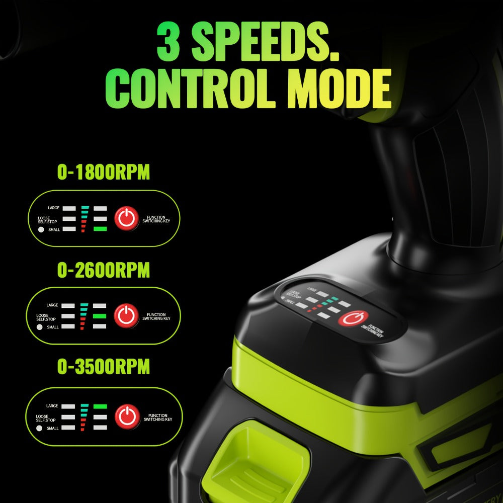 Cordless Impact Wrench Brushless Motor 3-in-1 High Torque ¨C Rechargeable Battery, Lightweight Design, Variable Speed, for Car Repair, Auto Mechanic, Construction, Workshop & Household Maintenance ¨C Multiple Battery & Accessory Configurations