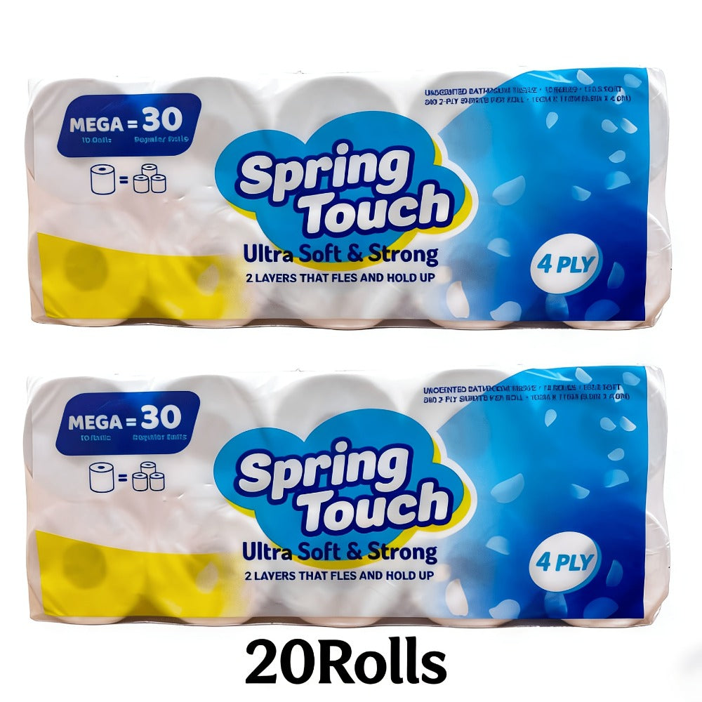 Toilet Paper Bulk 10 Roll 4-Ply Super Soft Thick Undyed Bath Tissue - Strong & Durable No Crumble Bathroom Tissue Rolls for Home, Hotel, Office, Dining & Restaurant Use, 1/2/3 Pack