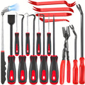 Automotive Trim Removal Tool Kit 17pcs - Hook Paddle Pry Set with Fastener Clamps Rivet Pullers Magnetic Picker Gasket Scraper Scratch-Free Car Maintenance Tools
