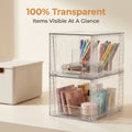 Clear Acrylic Food Storage Bins with Lids Stackable - Kitchen Pantry Organizer Boxes Cabinet Drawers for Dry Food Snacks Cereal, 12x7.5x7in, 2/4/6/8 Pack