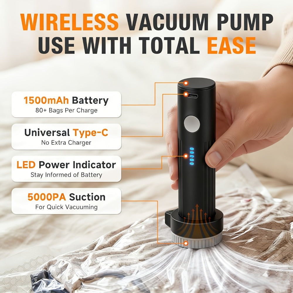 Travel Compression Bags with Pump 24 Pack - Vacuum Storage Pouches for Clothing, Space Saving Packing Bags for Suitcase Backpack