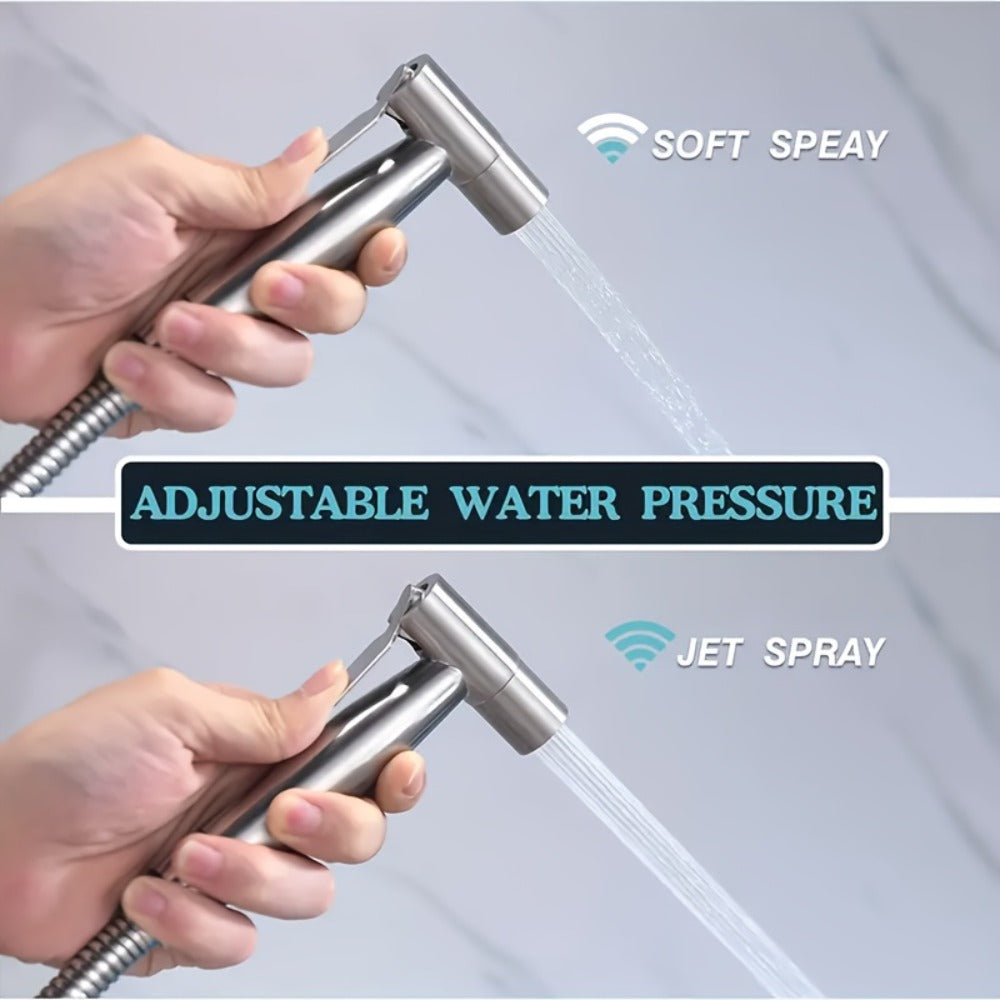 Wall-Mounted Handheld Spray Gun Set with Bracket, Teflon Tape & Flexible Hose ¨C Bathroom Bidet Sprayer for Toilet, Sink, Garden & Pet Washing