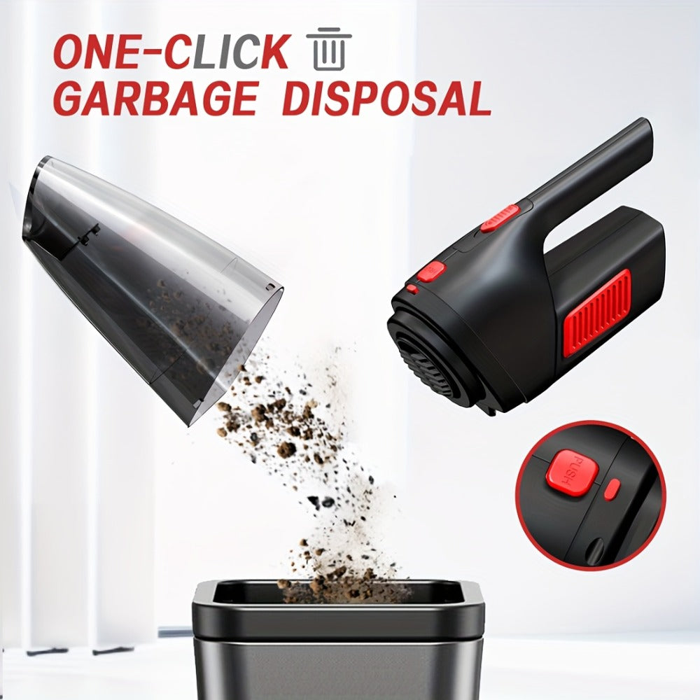 Handheld Vacuum Cleaner Cordless 200W Powerful Suction Lightweight Portable with Low Noise 40dB Crevice Tool Easy Empty Dustbin for Car Home Office Carpet Hard Floor (Black Red Black Purple)