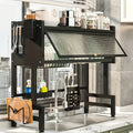 Dish Drying Rack Multi-Layer Kitchen Countertop Organizer - Dust-Free Drainer for Plates Bowls Utensils, Black Large Capacity Dish Rack