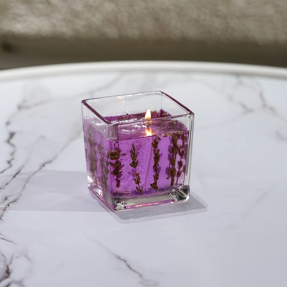 Floral Scented Candle 550g with True Flower Inlay ¨C Large Botanical Candle in Glass Jar, Rose & Lavender Fragrance, Luxury Aromatherapy Home Decor, Perfect Birthday & Gift Candle for Women