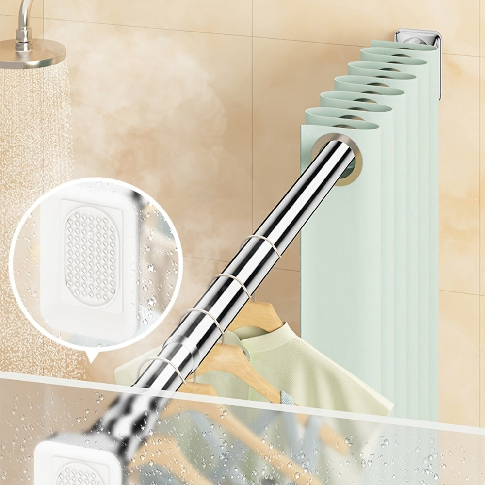 Telescopic Curtain Rod No Drill 15.75¡±-196.85¡± Adjustable Shower Curtain Rod 33mm for Large Windows