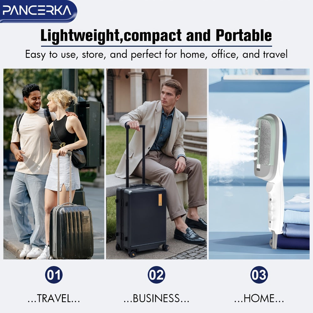 Portable Steam Iron Steamer Fast 25-Second Heat-Up Horizontal Vertical Steaming Dry Ironing Wrinkle Remover for Clothes Home Office Travel Compact Handheld Garment Steamer