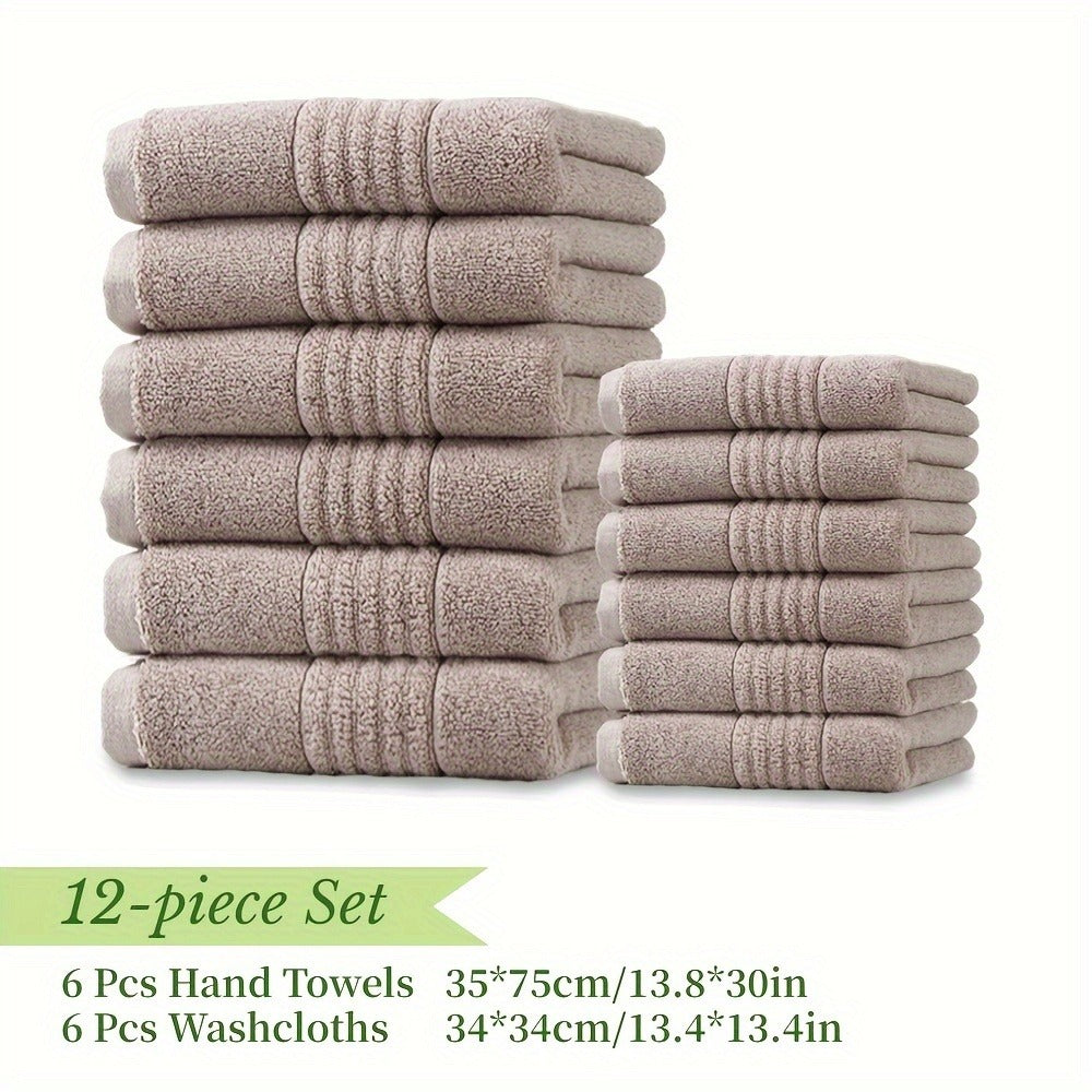 Bath Towel Set 450GSM Soft Absorbent - 12 16 18 Piece Cotton Blended Solid Color Bathroom Towels Set for Bath Hand Face | Hotel Spa Quality | Travel Shower Home | Multiple Colors & Sizes Available