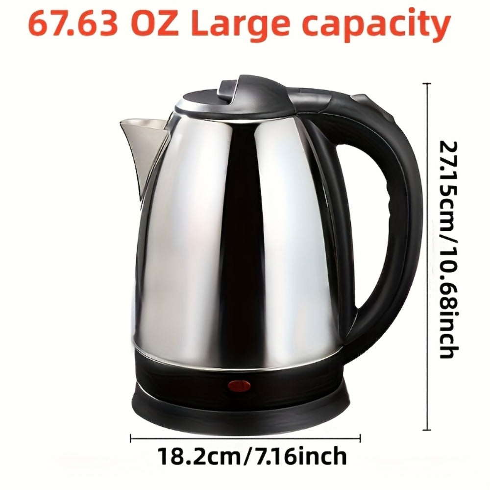 Electric Kettle Stainless Steel 2L Large Capacity 67.63oz with Auto Shut-Off, LED Indicator, BPA-Free Double Wall, Fast Boiling for Coffee & Tea ¨C Black Hot Water Kettle for Home, Office & Dorm