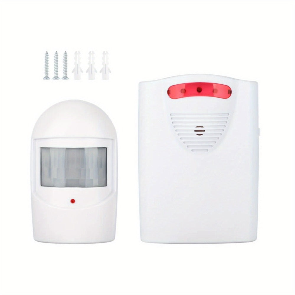 Wireless Driveway Alarm Motion Sensor, Infrared PIR Security Alert System 328ft Range 110dB Chime, USB Expandable Indoor Outdoor Detector for Home Garage Gate Mailbox Fence