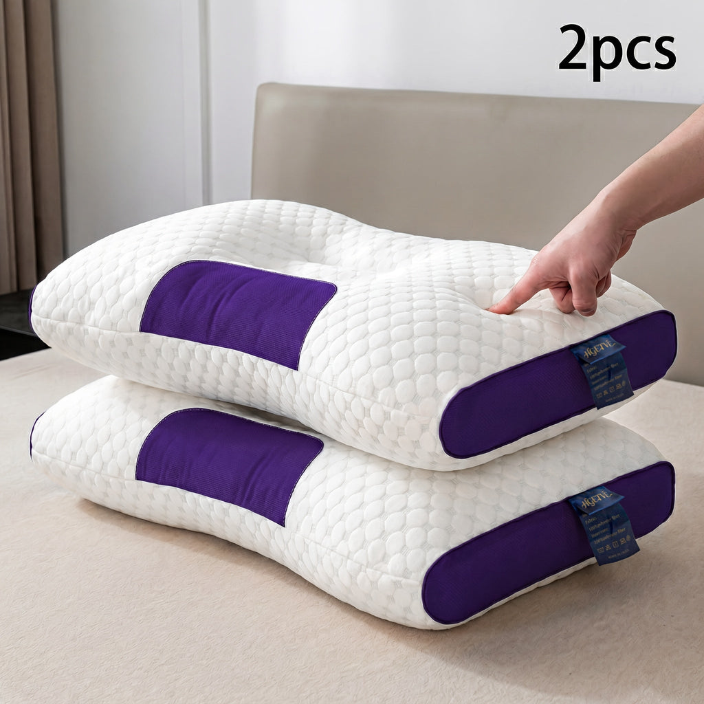 Neck Pillow 2 Pack ¨C Breathable Memory Foam Travel Pillow with Removable Zippered Cover, Ergonomic Cervical Support for Neck & Shoulder Pain Relief