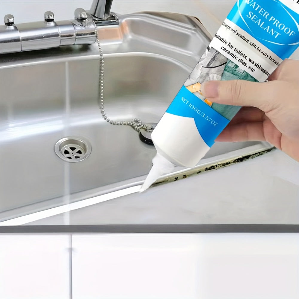 Waterproof Tile Grout Sealant 100g Gap Filler for Kitchen Bathroom Sink Floor Odor Free Easy Handling Strong Durability Caulking Adhesive Tile Refill Agent White
