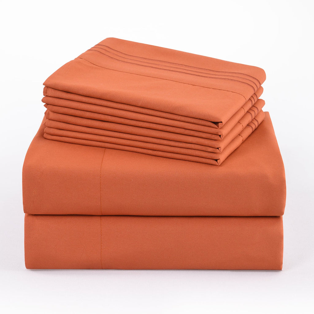 Microfiber Bed Sheet Set 4-6 Piece 100 GSM Deep Pocket 18 Inch Hotel Grade Ultra-Soft Breathable All-Season Machine Washable Twin Full Queen King