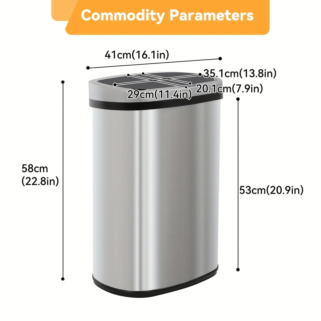 Touchless Motion Sensor Trash Can 13 Gallon 50L ¨C Automatic Kitchen Garbage Can for Home Office Bedroom Living Room