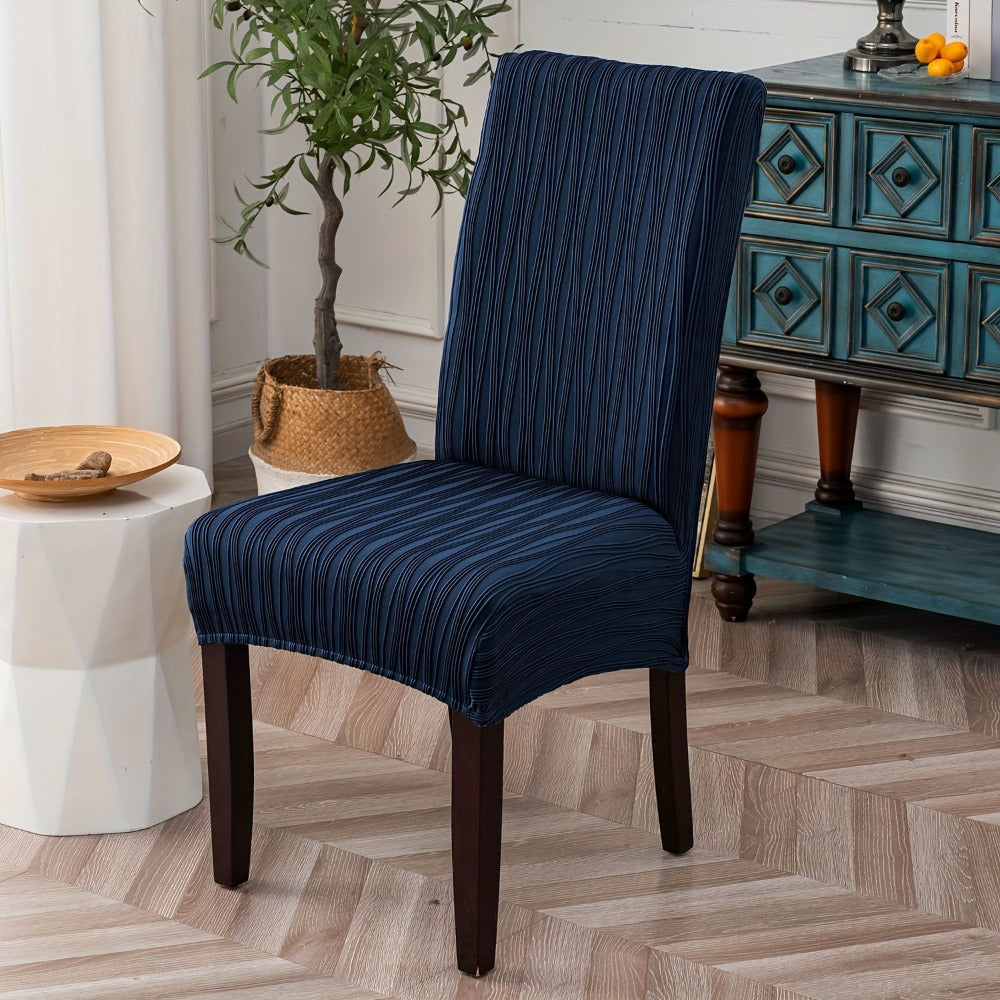 Dining Chair Covers Stretch Slipcovers Set of 4 or 6, Stain Resistant Removable Washable Chair Protector for Home Kitchen Restaurant Wedding, Spandex Jacquard Fabric, 7 Colors Available