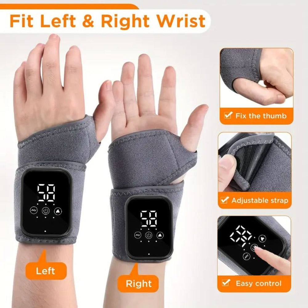 Heated Hand Massager Gloves ¨C Rechargeable Vibrating Wrist & Hand Protector with 3-Speed Heat Control, Warm Massage Gloves for Arthritis, Joint Pain & Winter Hand Care (Unisex)