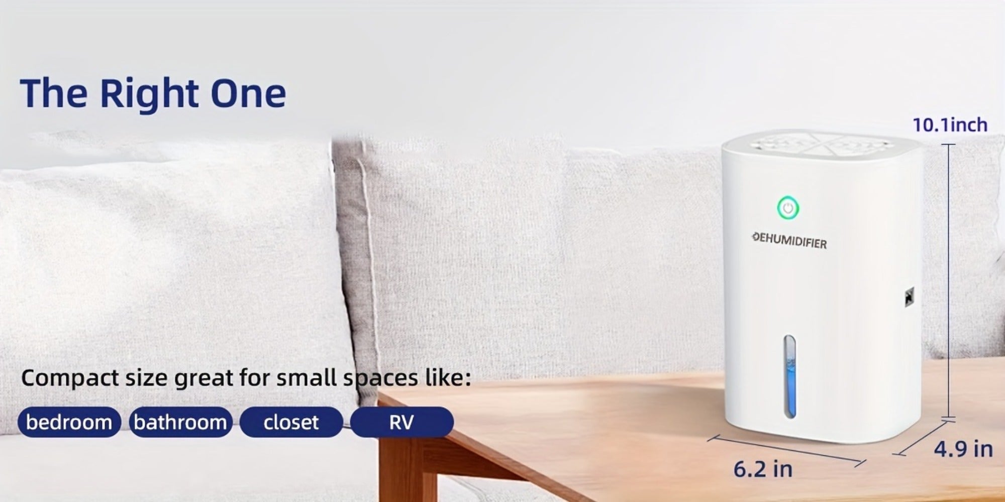 Dehumidifier for Home 215 Sq Ft | Quiet Portable 27oz Peltier Mini Dehumidifier with Auto Shut-Off for Bedroom, Bathroom, Basement, Closet, Kitchen & RV | Keeps Humidity Below 45% | White