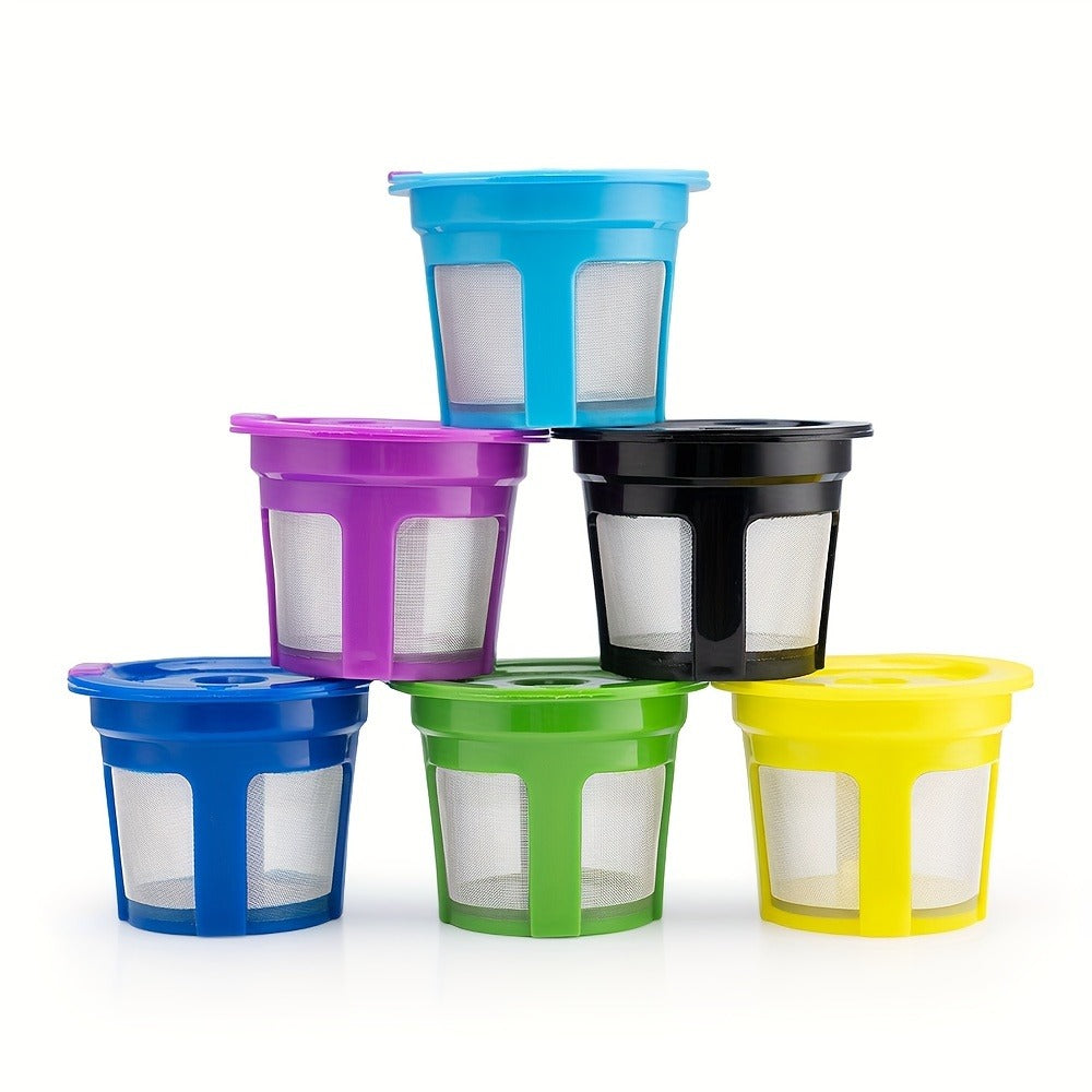 Reusable K-Cup Coffee Pods for Keurig 1.0 & 2.0, Refillable K-Cup Filters Universal Fit, Eco-Friendly Reusable Coffee Pod Filters, 6 Colors, Use Any Ground Coffee