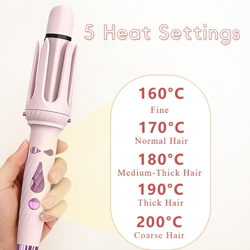5-in-1 Hair Styler Set with Interchangeable Curling Wand & Straightening Brush - Multi Barrel Curling Iron Kit for Waves, Curls & Volume, Works on All Hair Types, Salon Results at Home, 3 Colors