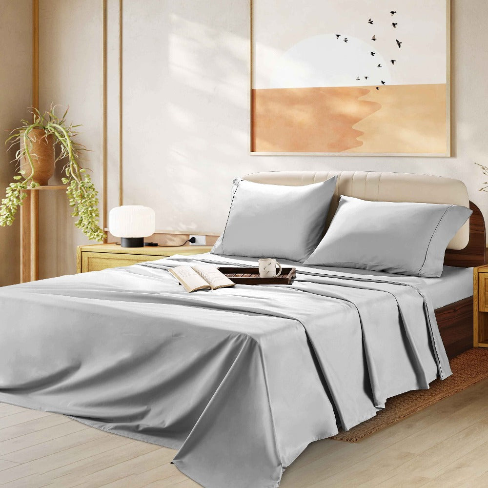 Egyptian Cotton Sheet Set 1000 Thread Count - Deep Pocket Fitted Sheet, Sateen Weave, Breathable Soft Bedding Set for King Queen Full Twin