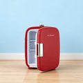 Mini Car Refrigerator, 4 Liter Compact Cooler & Warmer with 120V AC & 12V DC ¨C Portable Mini Fridge for Car, Travel, Outdoor, Bedroom and Home Use, Available in Red and White