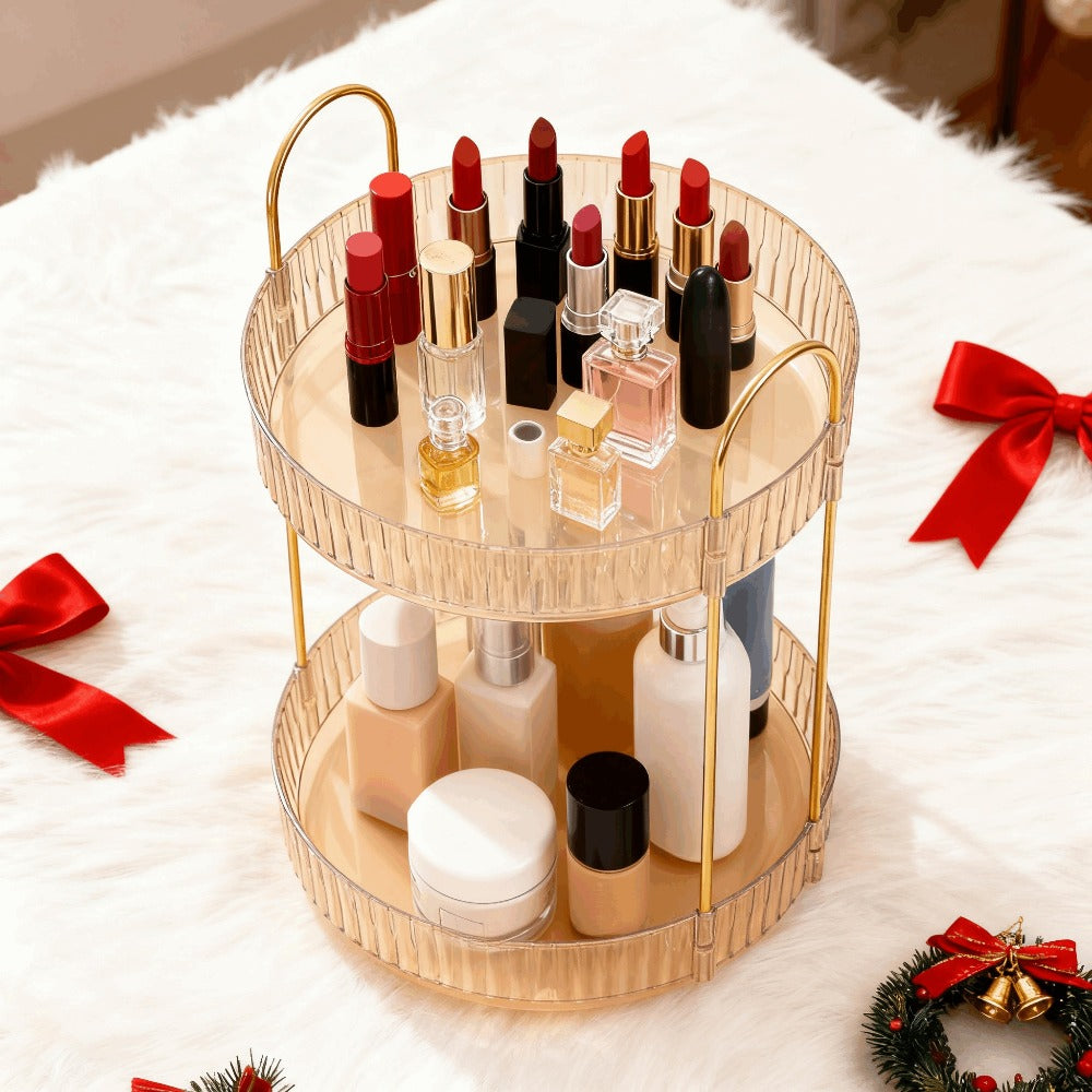 360 Rotating Makeup Organizer Skincare Storage Rack - Multi-Layer Detachable Cosmetic Organizer for Perfume, Lipstick, Skincare, Desktop Vanity Organizer for Bathroom & Bedroom