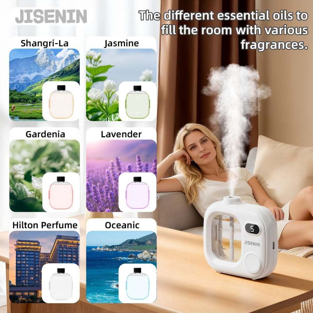 Essential Oil Diffuser Waterless Hanging Diffuser 5 Spray Modes 500mAh Rechargeable with Essential Oil Sets for Bedroom Office Hotel Kitchen Bathroom Desk Decor Aromatherapy Gift