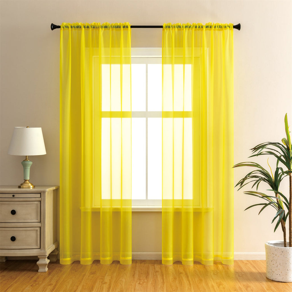 Sheer Curtains 2 Panels Rod Pocket ¨C Light Filtering Privacy Window Drapes for Living Room Bedroom Modern Home Decor