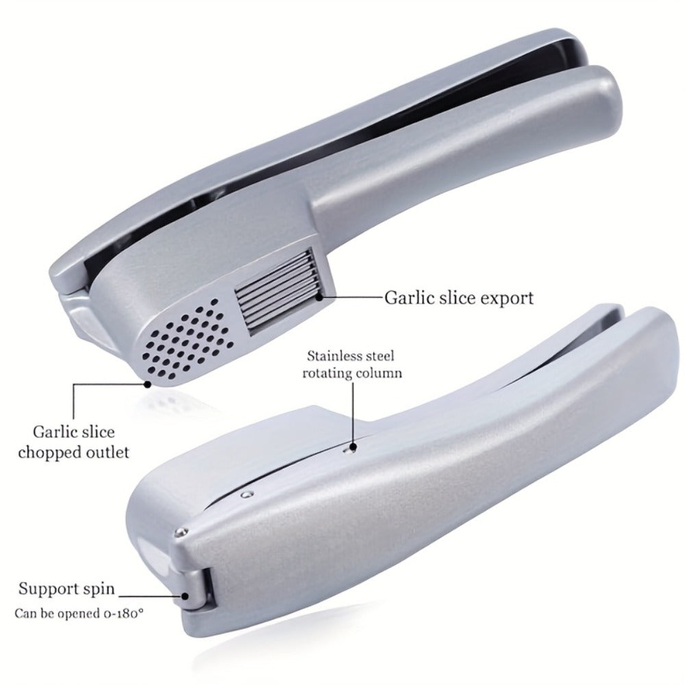 Garlic Press 2-in-1 Garlic Mincer and Slicer Stainless Steel Manual Garlic Crusher Presser for Fine Mince Puree Kitchen Tool for Home Restaurant Hotel
