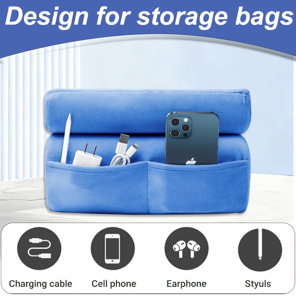 Tablet Pillow Stand Lap Bed Holder ¨C Hands-Free Viewing, Foldable, Washable Cover, Fits iPad iPhone E-Reader