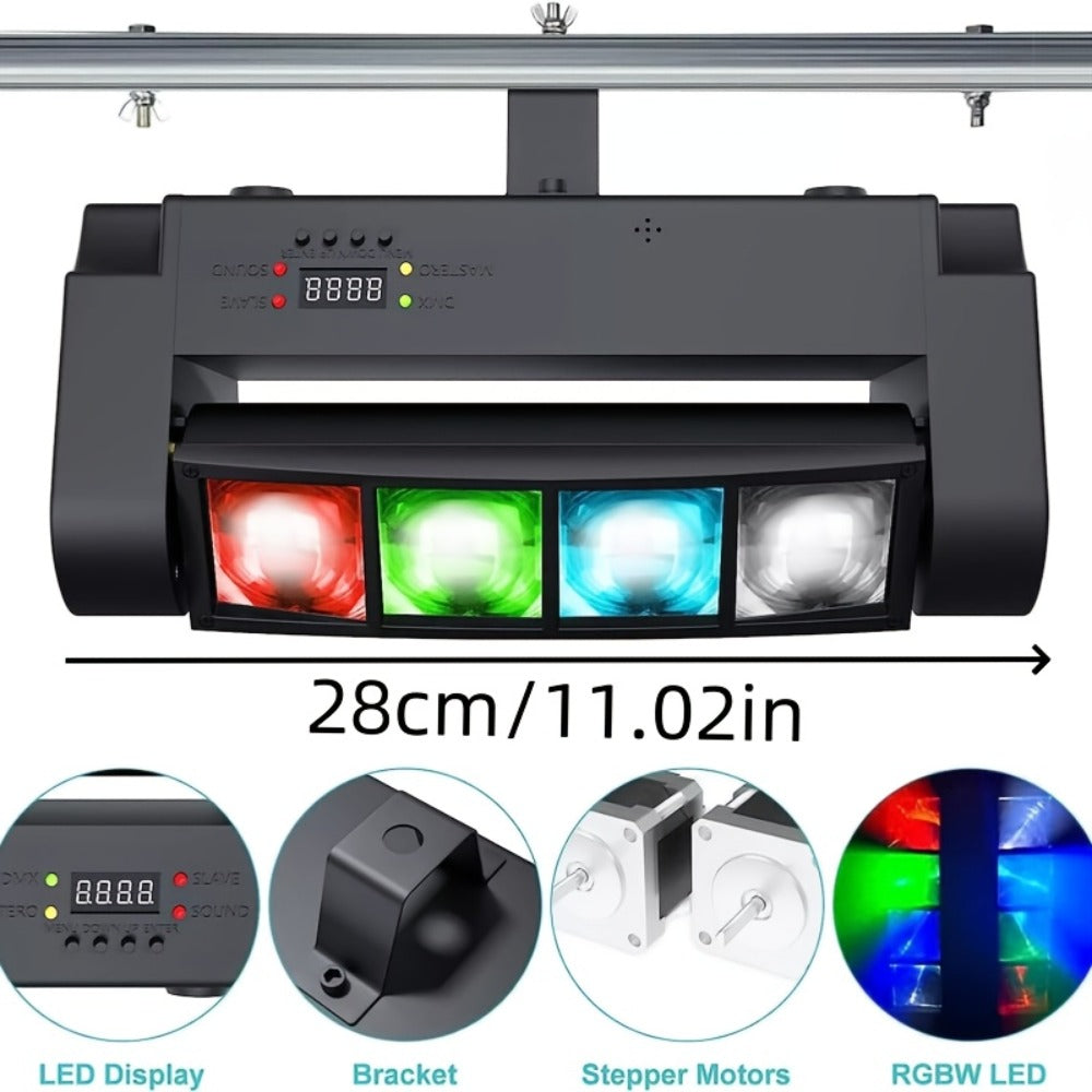 Spider Beam Moving Head Stage Light 8x3W RGBW LED DJ Disco Light Sound Activated DMX-512 Control for Party Club Bar Wedding Festival Show