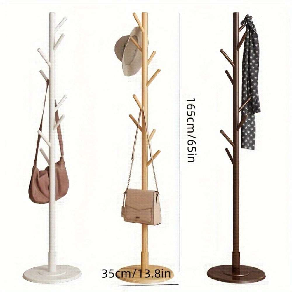 Coat Rack Freestanding Floor Standing - Vertical Clothes Hanger Stand for Bedroom Entryway Living Room Hallway, Heavy Duty Garment Rack for Suits Hats Bags Ties Belts, Easy Assembly No Tools Required