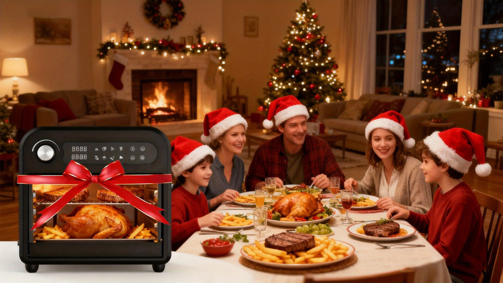 Air Fryer Toaster Oven Combo 15QT Extra Large, 360¡ã Convection, LED Digital Display, Precise Temperature Control ¨C Stainless Steel Interior, 5 Accessories, Healthy Low-Oil Cooking for Family Kitchen