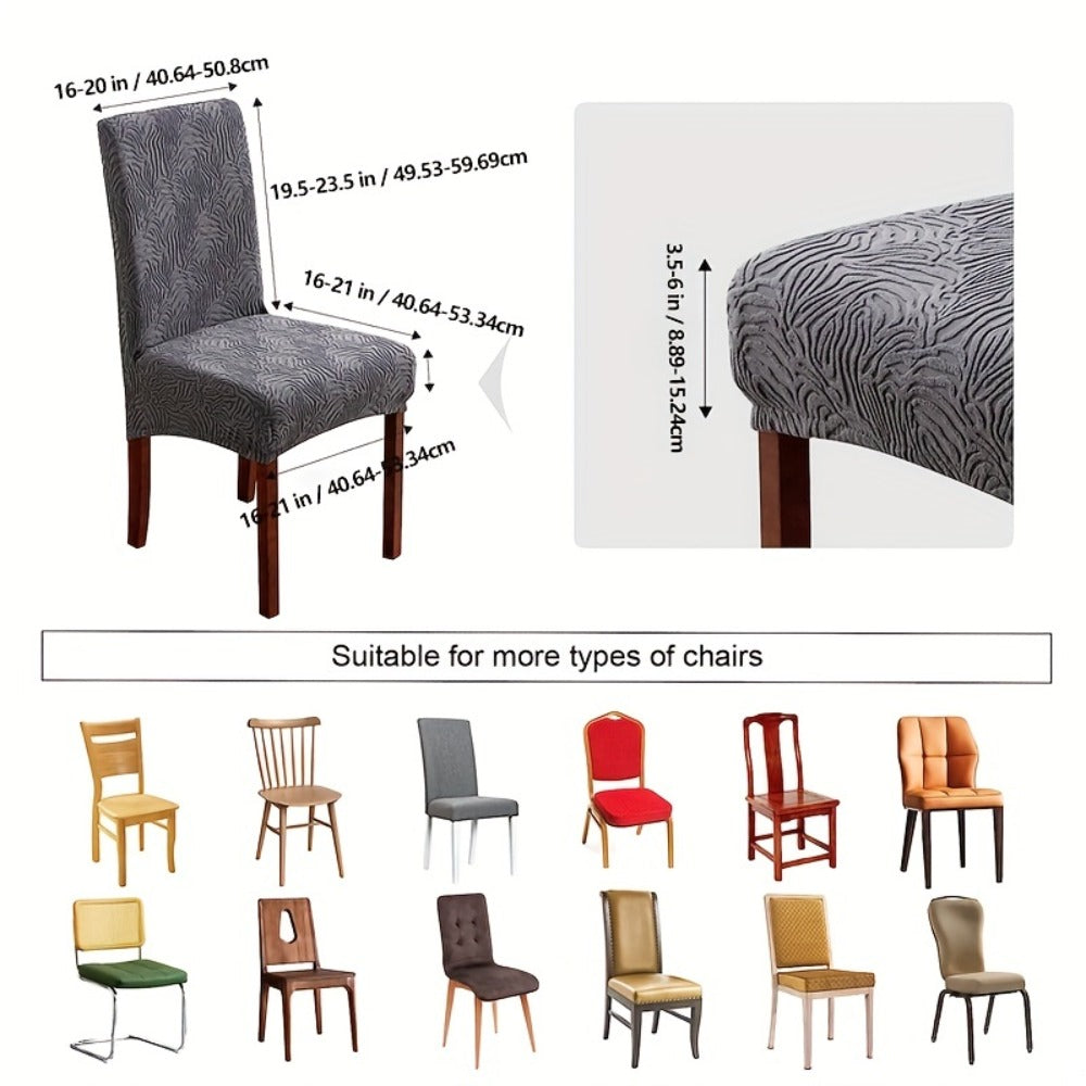 Dining Chair Covers Stretch Jacquard Slipcovers Removable Washable Chair Protector for Kitchen Hotel Restaurant Set of 4 or 6