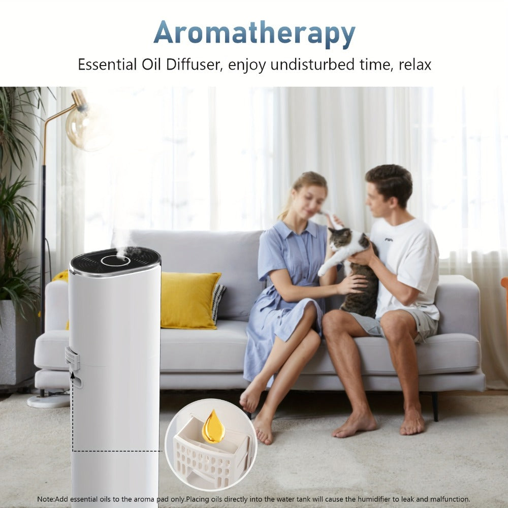 Cool Mist Humidifier 2.4 Gallon Top Fill with Smart Humidity Control Sleep Mode Soundwave Technology for Large Rooms Bedroom Office Plants 600ft2