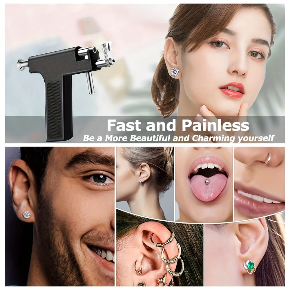 Ear Piercing Tool Set Reusable - Safe Ear Piercing Kit with Ear Studs, Professional Piercing Gun for Home & Salon Use, Unisex, Hypoallergenic Ear Studs Included, Multiple Combination Options