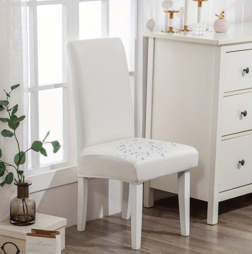 Dining Chair Covers Set of 4 6 Waterproof PU Leather Stretch Slipcover Oil Proof Universal Fit Chair Protector for Dining Room Kitchen Hotel Home Decor - 9 Colors